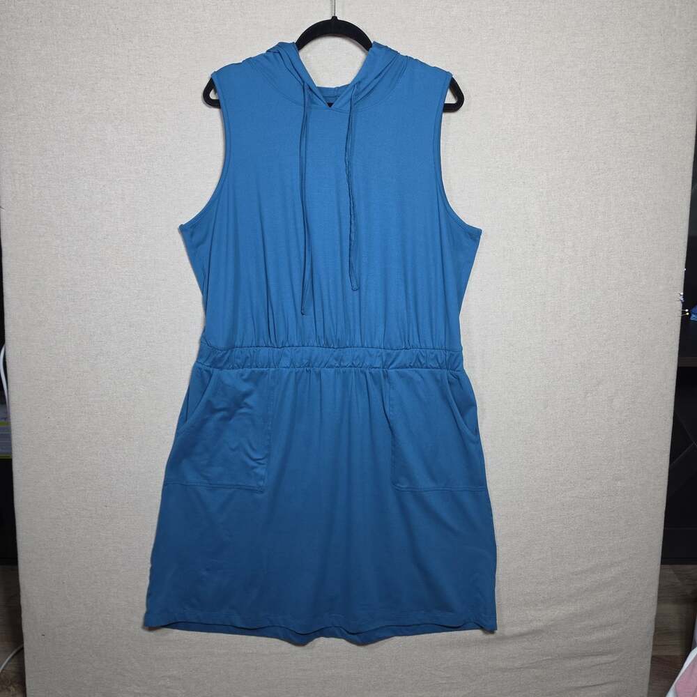 LIVI Active Lane Bryant Blue hooded tank Dress 18/20 Sleeveless Athleisure